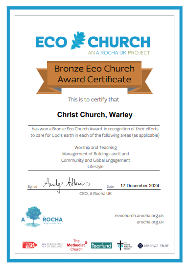 Bronze certificate ecochurch